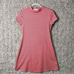 Free People Dress Women’s Small Beach On The Line Striped Mock Neck Short Sleeve